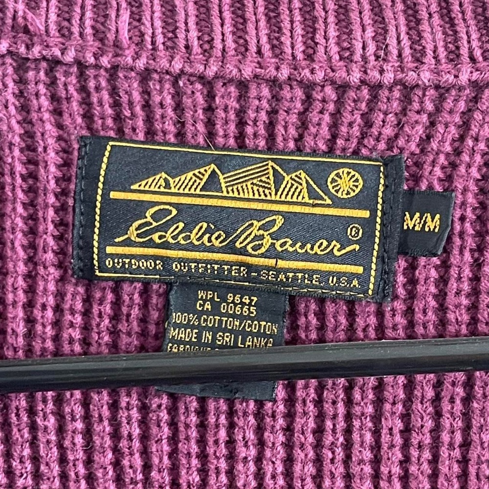 Vintage Eddie Bauer Burgandy Button Down Cardigan - Picture 4 of 4